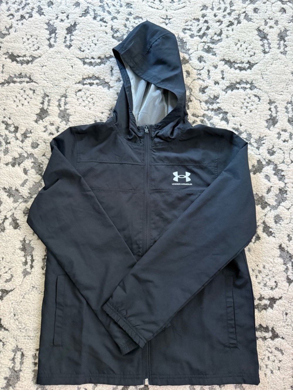Under Armour Gray Mesh-Lined Hooded Jacket